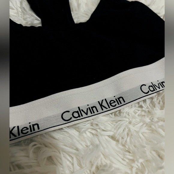 Calvin Klein Bralette - Cotton - Modern - Black / White - SZ S Women - Picture 4 of 5
